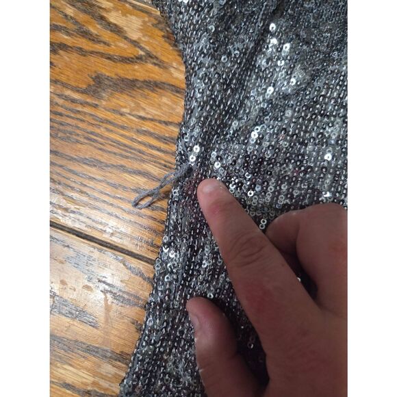 Emerson Fry Sequin Topper Jacket - GUNMETAL SEQUINS Sz M/L - Picture 5 of 6